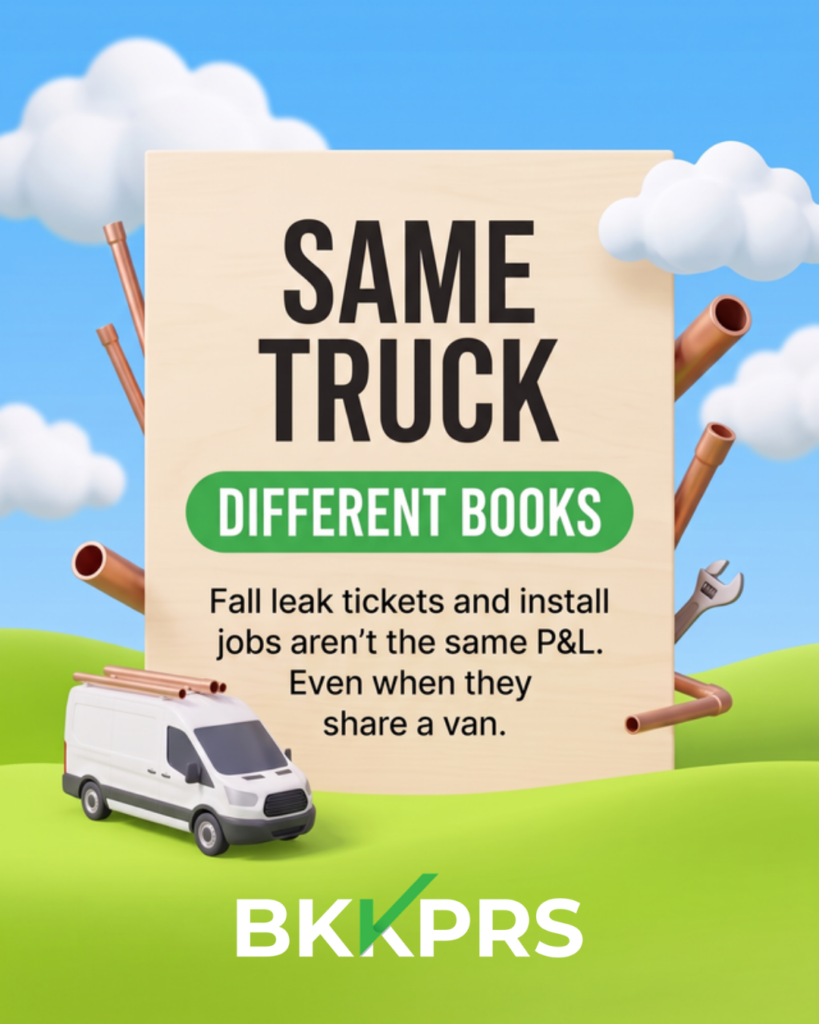 Fall plumbing tickets and installs aren’t the same P&L