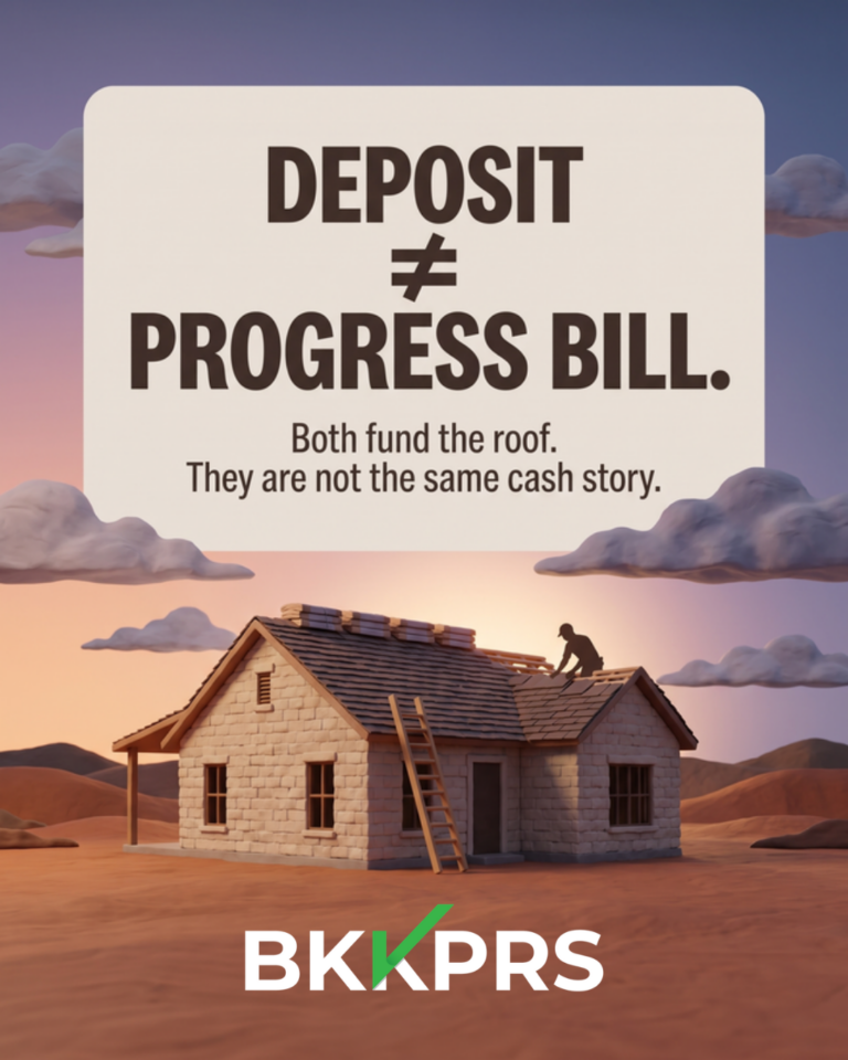 Deposit does not equal progress bill. Roofing carousel cover.